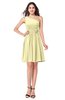 ColsBM Yancy Soft Yellow Bridesmaid Dresses Half Backless Elegant Flower Sleeveless Mini Sheath