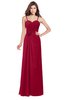 ColsBM Terell Dark Red Bridesmaid Dresses Appliques Floor Length Modern Sleeveless Strapless Half Backless