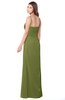 ColsBM Terell Olive Green Bridesmaid Dresses Appliques Floor Length Modern Sleeveless Strapless Half Backless