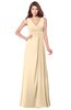 ColsBM Madisyn Apricot Gelato Bridesmaid Dresses Sleeveless Half Backless Sexy A-line Floor Length V-neck