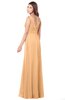 ColsBM Madisyn Apricot Bridesmaid Dresses Sleeveless Half Backless Sexy A-line Floor Length V-neck