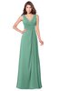 ColsBM Madisyn Beryl Green Bridesmaid Dresses Sleeveless Half Backless Sexy A-line Floor Length V-neck