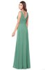 ColsBM Madisyn Beryl Green Bridesmaid Dresses Sleeveless Half Backless Sexy A-line Floor Length V-neck