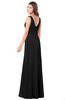 ColsBM Madisyn Black Bridesmaid Dresses Sleeveless Half Backless Sexy A-line Floor Length V-neck