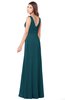 ColsBM Madisyn Blue Green Bridesmaid Dresses Sleeveless Half Backless Sexy A-line Floor Length V-neck