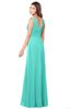 ColsBM Madisyn Blue Turquoise Bridesmaid Dresses Sleeveless Half Backless Sexy A-line Floor Length V-neck