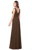 ColsBM Madisyn Chocolate Brown Bridesmaid Dresses Sleeveless Half Backless Sexy A-line Floor Length V-neck