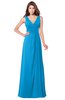 ColsBM Madisyn Cornflower Blue Bridesmaid Dresses Sleeveless Half Backless Sexy A-line Floor Length V-neck