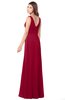 ColsBM Madisyn Dark Red Bridesmaid Dresses Sleeveless Half Backless Sexy A-line Floor Length V-neck