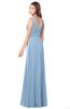 ColsBM Madisyn Dusty Blue Bridesmaid Dresses Sleeveless Half Backless Sexy A-line Floor Length V-neck