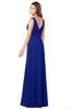 ColsBM Madisyn Electric Blue Bridesmaid Dresses Sleeveless Half Backless Sexy A-line Floor Length V-neck