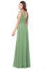 ColsBM Madisyn Fair Green Bridesmaid Dresses Sleeveless Half Backless Sexy A-line Floor Length V-neck