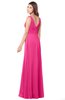 ColsBM Madisyn Fandango Pink Bridesmaid Dresses Sleeveless Half Backless Sexy A-line Floor Length V-neck