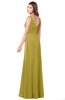 ColsBM Madisyn Golden Olive Bridesmaid Dresses Sleeveless Half Backless Sexy A-line Floor Length V-neck