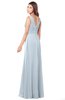 ColsBM Madisyn Illusion Blue Bridesmaid Dresses Sleeveless Half Backless Sexy A-line Floor Length V-neck