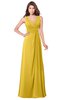 ColsBM Madisyn Lemon Curry Bridesmaid Dresses Sleeveless Half Backless Sexy A-line Floor Length V-neck