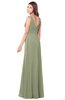 ColsBM Madisyn Moss Green Bridesmaid Dresses Sleeveless Half Backless Sexy A-line Floor Length V-neck