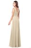 ColsBM Madisyn Novelle Peach Bridesmaid Dresses Sleeveless Half Backless Sexy A-line Floor Length V-neck