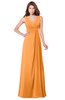 ColsBM Madisyn Orange Bridesmaid Dresses Sleeveless Half Backless Sexy A-line Floor Length V-neck