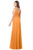 ColsBM Madisyn Orange Bridesmaid Dresses Sleeveless Half Backless Sexy A-line Floor Length V-neck