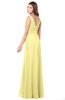 ColsBM Madisyn Pastel Yellow Bridesmaid Dresses Sleeveless Half Backless Sexy A-line Floor Length V-neck