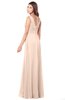 ColsBM Madisyn Peach Puree Bridesmaid Dresses Sleeveless Half Backless Sexy A-line Floor Length V-neck