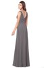 ColsBM Madisyn Ridge Grey Bridesmaid Dresses Sleeveless Half Backless Sexy A-line Floor Length V-neck