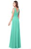 ColsBM Madisyn Seafoam Green Bridesmaid Dresses Sleeveless Half Backless Sexy A-line Floor Length V-neck