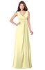 ColsBM Madisyn Soft Yellow Bridesmaid Dresses Sleeveless Half Backless Sexy A-line Floor Length V-neck