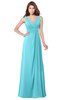 ColsBM Madisyn Turquoise Bridesmaid Dresses Sleeveless Half Backless Sexy A-line Floor Length V-neck