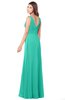 ColsBM Madisyn Viridian Green Bridesmaid Dresses Sleeveless Half Backless Sexy A-line Floor Length V-neck