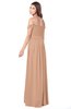 ColsBM Kaolin Burnt Orange Bridesmaid Dresses A-line Floor Length Zip up Short Sleeve Appliques Gorgeous