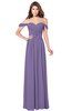 ColsBM Kaolin Chalk Violet Bridesmaid Dresses A-line Floor Length Zip up Short Sleeve Appliques Gorgeous