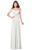 ColsBM Kaolin Cloud White Bridesmaid Dresses A-line Floor Length Zip up Short Sleeve Appliques Gorgeous