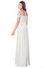 ColsBM Kaolin Cloud White Bridesmaid Dresses A-line Floor Length Zip up Short Sleeve Appliques Gorgeous