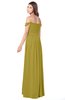 ColsBM Kaolin Golden Olive Bridesmaid Dresses A-line Floor Length Zip up Short Sleeve Appliques Gorgeous