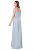 ColsBM Kaolin Illusion Blue Bridesmaid Dresses A-line Floor Length Zip up Short Sleeve Appliques Gorgeous