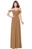 ColsBM Kaolin Light Brown Bridesmaid Dresses A-line Floor Length Zip up Short Sleeve Appliques Gorgeous