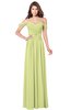 ColsBM Kaolin Lime Sherbet Bridesmaid Dresses A-line Floor Length Zip up Short Sleeve Appliques Gorgeous
