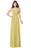 ColsBM Kaolin Misted Yellow Bridesmaid Dresses A-line Floor Length Zip up Short Sleeve Appliques Gorgeous