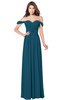 ColsBM Kaolin Moroccan Blue Bridesmaid Dresses A-line Floor Length Zip up Short Sleeve Appliques Gorgeous