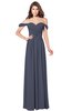 ColsBM Kaolin Nightshadow Blue Bridesmaid Dresses A-line Floor Length Zip up Short Sleeve Appliques Gorgeous