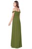 ColsBM Kaolin Olive Green Bridesmaid Dresses A-line Floor Length Zip up Short Sleeve Appliques Gorgeous