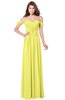 ColsBM Kaolin Pale Yellow Bridesmaid Dresses A-line Floor Length Zip up Short Sleeve Appliques Gorgeous