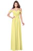 ColsBM Kaolin Pastel Yellow Bridesmaid Dresses A-line Floor Length Zip up Short Sleeve Appliques Gorgeous