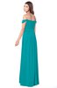ColsBM Kaolin Peacock Blue Bridesmaid Dresses A-line Floor Length Zip up Short Sleeve Appliques Gorgeous