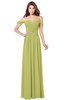 ColsBM Kaolin Pistachio Bridesmaid Dresses A-line Floor Length Zip up Short Sleeve Appliques Gorgeous