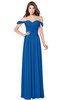 ColsBM Kaolin Royal Blue Bridesmaid Dresses A-line Floor Length Zip up Short Sleeve Appliques Gorgeous