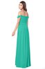 ColsBM Kaolin Viridian Green Bridesmaid Dresses A-line Floor Length Zip up Short Sleeve Appliques Gorgeous