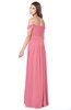ColsBM Kaolin Watermelon Bridesmaid Dresses A-line Floor Length Zip up Short Sleeve Appliques Gorgeous